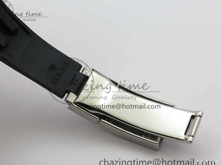 0130 Yacht-Master 116655 ARF SS Custom Made Black Ceramic Bezel on Oysterflex Rubber Strap A HighPerformance 3064